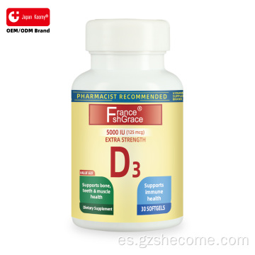 Shecome Vitamina D3 Cápsulas blandas Salud muscular inmune ósea